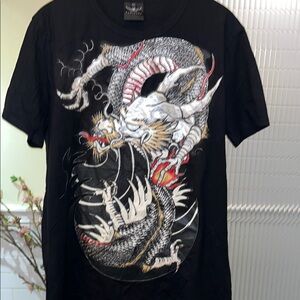 Kamimura Tokyo Affliction Black Dragon Tee Short Sleeve- size Large men’s